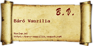 Báró Vaszilia névjegykártya