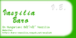 vaszilia baro business card